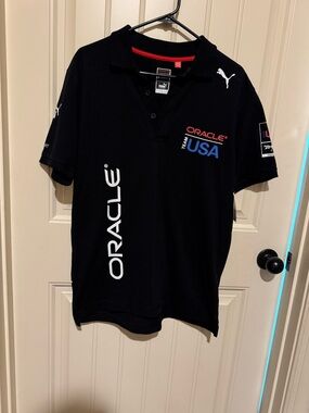 Puma Black Oracle Team USA Polo with White Logos